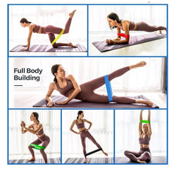 Resistance Bands, Set of 5 Skin-Friendly Resistance Fitness Exercise Loop Bands with 5 Different Strength Levels - Carrying Case Included - Ideal for Home, Gym, Yoga, Training