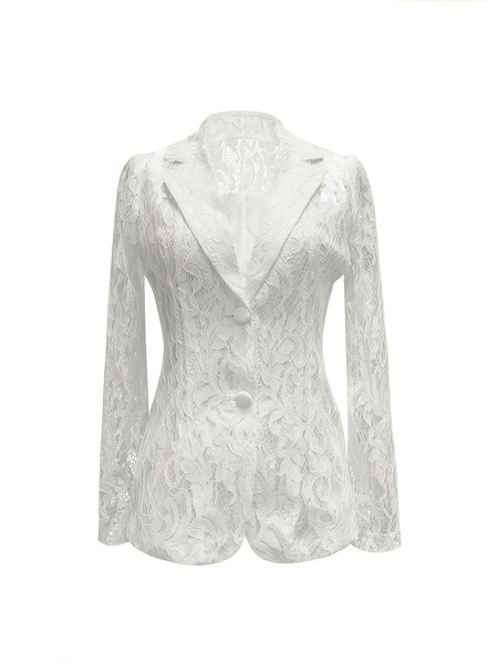 Elegant Semi-Sheer Spring And Summer Blazer with Lining for Women