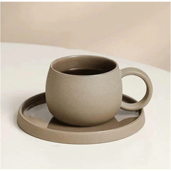 1pc Ceramic Coffee Cup And Saucer, Korean-Style Ins Style Retro Hand-Knotted Mug, High-Looking Fresh Breakfast Milk Cup, Office Water Cup, Tea Cup, Suitable for Home Use, Parties, Gift Giving