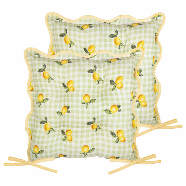 Furn Fruits Indoor Outdoor Seat Pad 2 Pack in 2 Designs, 40 X 40 Cm