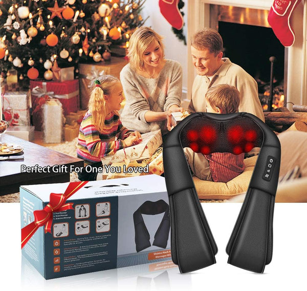 Neck Massager, Deep Tissue 3D Kneading, by Ikristin, Portable, with Heat, Shiatsu Massager for Neck, Back, Shoulder, Foot and Leg, at Home and Car, Suitable for Women and Men (Black)