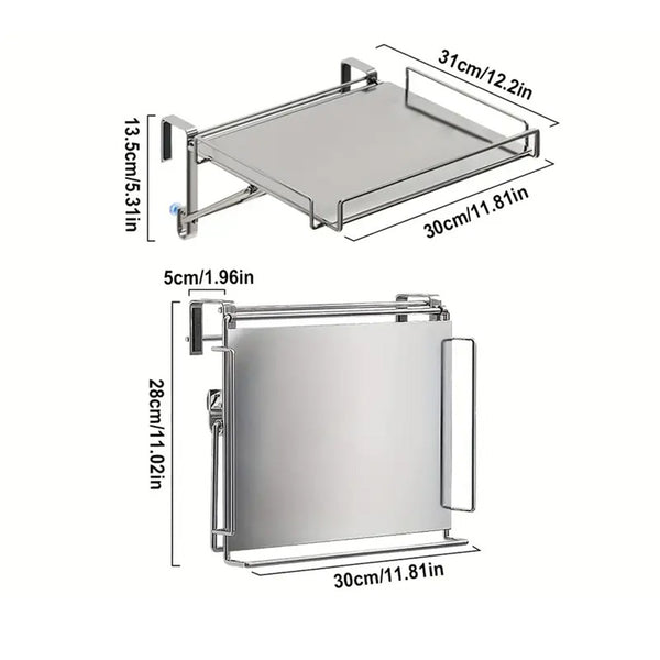 Foldable Cabinet Door Hook Organizer, Countertop Shelf,No Drill Shelf, For Cabinet Pantry Cupboard, Rust-Resistant Design, Easy Installation Space Saving