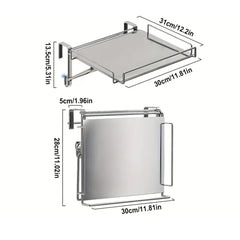 Foldable Cabinet Door Hook Organizer, Countertop Shelf,No Drill Shelf, For Cabinet Pantry Cupboard, Rust-Resistant Design, Easy Installation Space Saving