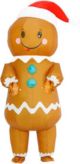 Inflatable Christmas Costume for Adult Blow up Santa Claus Elf Snowman Ginger Bread Man Costum Xmas Funny Fancy Dress