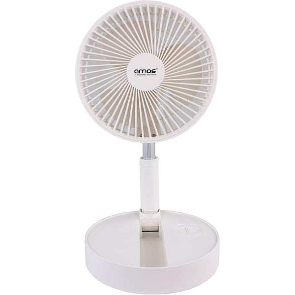 7 Inch USB Rechargeable Foldable Mini Desk Fan | Cordless Battery Operated | 3 Speed Quiet Portable Fan for Home, Office & Travel