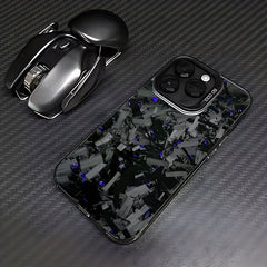 Phone Case: Purple Carbon Fiber Matte Back Cover, Compatible with iPhone 17, 16, 15, 14, 13, 12, 11, Pro, Max, Air, Shockproof Design.