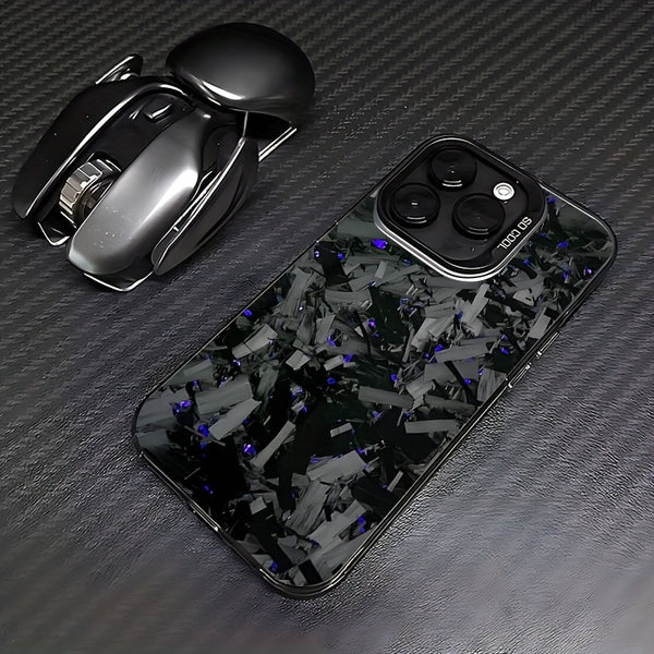Phone Case: Purple Carbon Fiber Matte Back Cover, Compatible with iPhone 17, 16, 15, 14, 13, 12, 11, Pro, Max, Air, Shockproof Design.