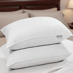 Hotel Quality Sleeping Pillows UK Made – Soft Medium Support, Breathable Bounce-Back Design with Premium Hollow Fibre Filling for Comfortable All-Season Sleep