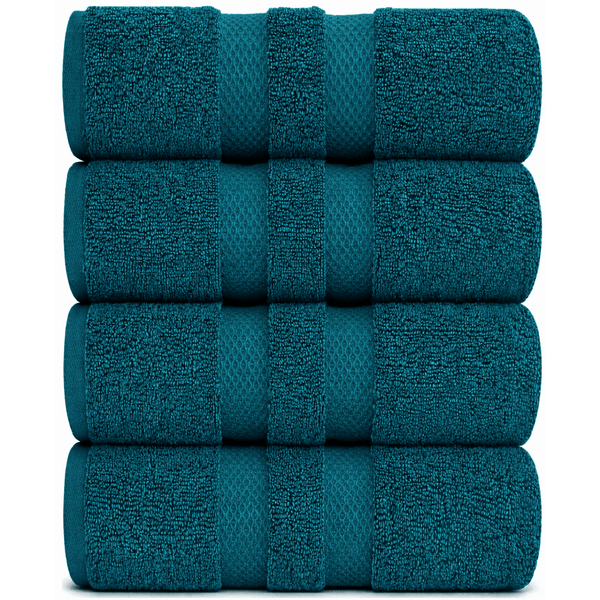 Pack of 4 Jumbo Bath Sheets Set 100% Egyptian Cotton (80x140 CM) Quick Dry 500GSM Highly Absorbent Soft Feel Bath Sheets XL Bathroom Towel Perfect for Daily Use