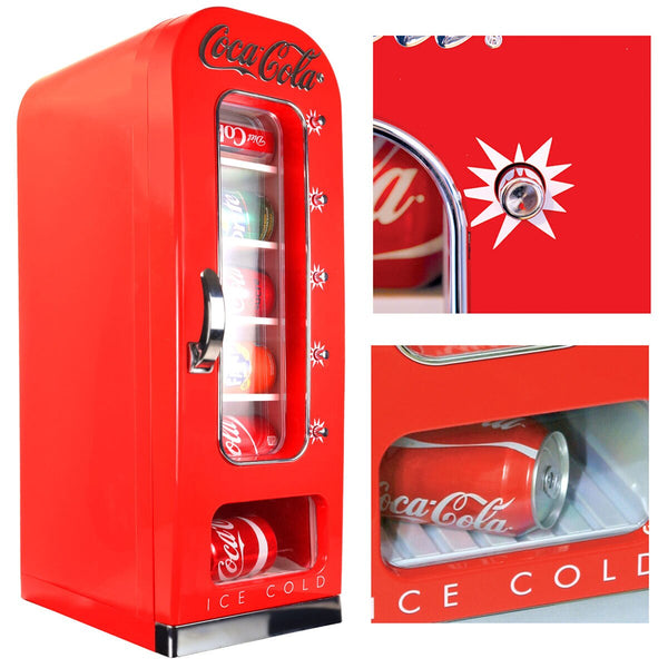 Coca Cola 5L Mini Fridge 10 Can Portable Vending Machine in Red