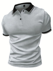 4pcs Set of Summer Lapel Men'S Polo Shirts Solid Color Short Sleeve Multicolor Golf Shirts Workwear Casual Athletic Wear Men'S Top