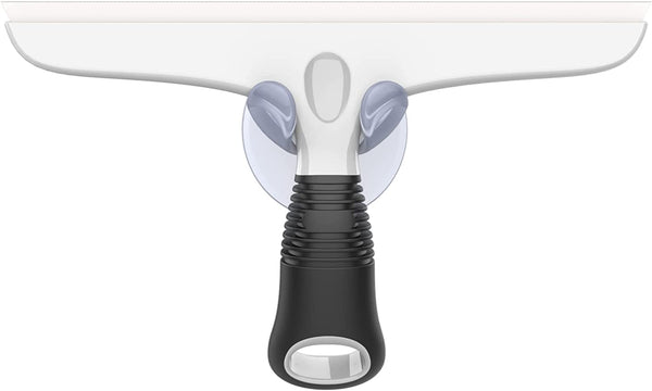 MR.SIGA Multi-Purpose Silicon Squeegee for Window, Glass, Shower Door, Car Windshield, Heavy Duty Window Scrubber, Includes Suction Hook, 10 Inch, Grey & Black, 1 Pack