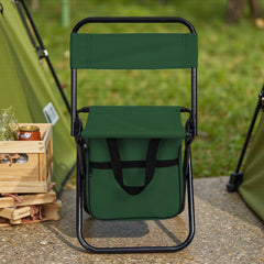 1PC Folding Chair with Storage, Foldable Fishing Seat Lightweight Chair, Portable Chair Home, Small/Large More Colors