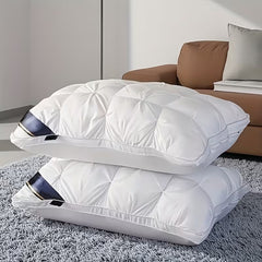 Set of 2 Pillows Designed for Sleep, Neck Support Pillow Cores, Luxurious Sleeping Pillows, Offering Balanced Support Ideal for Side, Back, And Stomach Sleepers. Part of a Hotel Collection, They Come in Vacuum-Sealed Packaging, Perfect for Home And Hotel