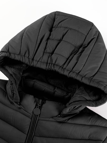 Women's Autumn/Winter Fashion Simple Versatile Lightweight Commuter Hooded Padded Coat with Pockets