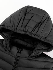 Women's Autumn/Winter Fashion Simple Versatile Lightweight Commuter Hooded Padded Coat with Pockets