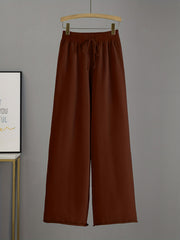 Directional Elegant New Fashion Casual Suit Pants Women'S Loose Sweater Wide Leg Pants Long Trousers Two-Piece Set