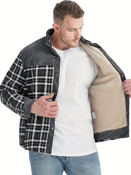 US Size Men'S Casual High-Quality Fall/Winter Plaid Jacket