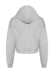 AWDis Ladies Cropped Zoodie Soft Comfortable Cotton Faced Fabric Brushed Back Fleece Drop Shoulder Design Relaxed Fit Long Sleeve Zip Up Hoodie Hooded Top Casual Everyday Wear Layering Street Style Lounging Travel Outfits Versatile Cropped Hoodie for Wome