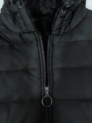 Women'S Winter Casual Mid-Length Fleece-Lined Hooded Jacket - Zippered Pockets, Machine Washable Winter Coat, Full Zip Closure, Regular Fit Sleeves, Fashionable Warm And Cold-Resistant, Comfortable Soft Fabric