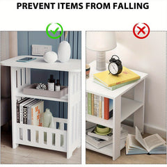 Modern Wooden Nightstand with Three Tiers, Measuring 49X46X29.5Cm, Suitable for Bedrooms, Living Rooms, And Hallways, Easy to Assemble, Can Also Serve As a Coffee Table