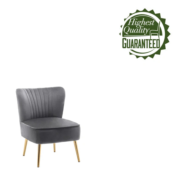 Seelinger Velvet Accent Chair with Gold Chrome Legs
