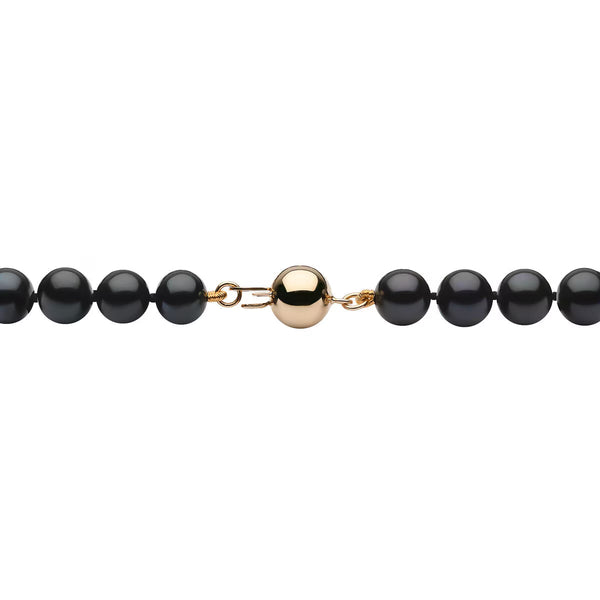 6-6.5Mm Cultured Freshwater Black Pearl Bracelet, 18Ct Yellow Gold