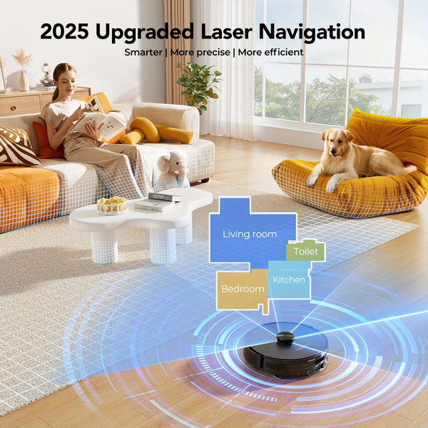 3-in-1 Robot Vacuum and Mop | 6000Pa Strong Suction, 3.0L Dust Bag, 70-Day Self-Emptying, 360° PSD Obstacle Avoidance, Multi-Floor Mapping, WiFi/Alexa/APP Control, L15MAX, Lubluelu Brand