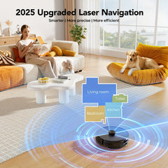 3-in-1 Robot Vacuum and Mop | 6000Pa Strong Suction, 3.0L Dust Bag, 70-Day Self-Emptying, 360° PSD Obstacle Avoidance, Multi-Floor Mapping, WiFi/Alexa/APP Control, L15MAX, Lubluelu Brand