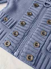 Christmas Women's Elegant Cardigan - Front Zipper & Multi Buttons, Stand-Up Collar Sweater, Structured Fit for Office, Party, Everyday - All-Season Chic Outerwear, Office Wear, Textured Knitwear, Ribbed Texture, Stylish Coverup, Working Professionals