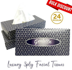 Gentille Facial Tissues Boxes 24 Pk Luxury Soft Strong Regular or Cube Box