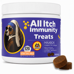 MAXBOX ALL Itch & Immunity Treats for Dogs, Itch Dog Treat, Supplement Chews for Maintain from Itching & Scratching. Soothes Irritated Paws, Skin, Ears, And Eyes