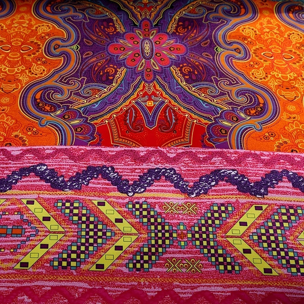 2/3pcs Bohemian Duvet Cover Set, Microfiber, Woven, Embroidery, Zipper Closure, All-Season, Machine Washable, 300-350 g/㎡, Turmeric Color, With Pillowcase, Not Include Duvet Insert, Christmas Gifts Decoration