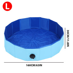 Heavy Duty Dog Swimming Pool, Dog Paddling Pool, PVC Board Pet Pool Quick Setup, Drainage Hole & Thickened Bottom For Small/Large Dogs Indoor & Outdoor Use