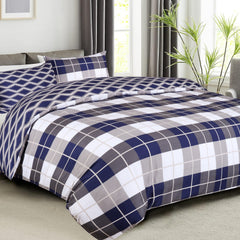 3-Piece Check Duvet Cover Set – Wrinkle-Resistant Modern Design, Ultra-Soft & Smooth Microfiber Bedding, All-Season Comfort, Machine Washable with Pillowcases, Available in All Sizes