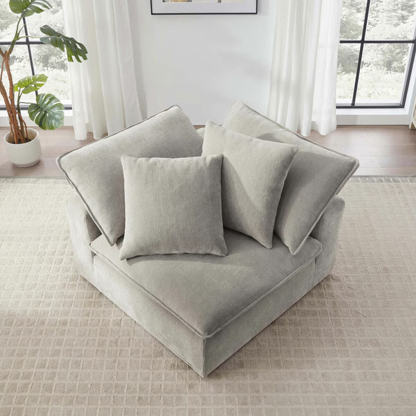 Aiden & Ivy Sereen Beige Fabric Corner Chair