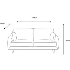 Gallery Oakwood Natural 3 Seater Fabric Sofa