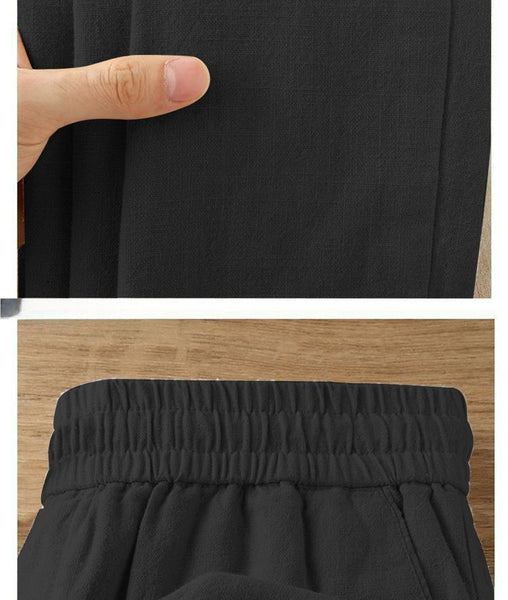 Pure Linen Wide-leg Pants for Women in Summer 2025, Straight Casual Long Pants, Fashionable and Versatile, Loose and Thin Style
