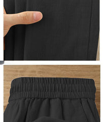 Pure Linen Wide-leg Pants for Women in Summer 2025, Straight Casual Long Pants, Fashionable and Versatile, Loose and Thin Style