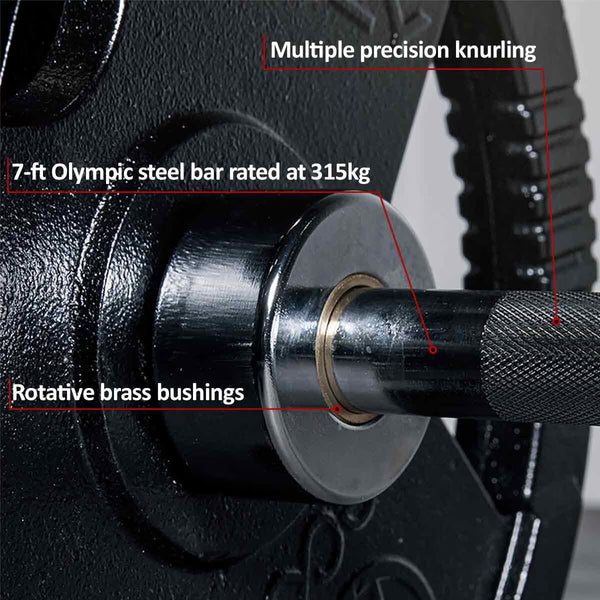 Marcy Made in Britain Eco Olympic Weight Set with 7Ft Barbell in 3 Sizes