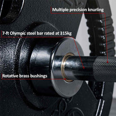 Marcy Made in Britain Eco Olympic Weight Set with 7Ft Barbell in 3 Sizes