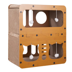 Cardboard Cat Scratchers, Cat Scratching Board, Double Layer Cat Scratch Box, Cat Hideaway, Corrugated Cat Toy Box for Indoor, for Indoor Cats & Small Animals 45*28*51cm