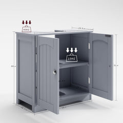 Under Sink Bathroom Cabinet, Free Standing Wooden Sink Storage Unit, Basin Cupboard With 2 Door, Bathroom Cabinet Space Saver Organizer