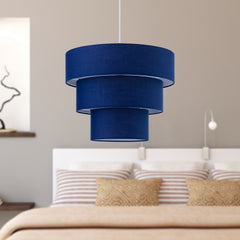 Set of 2 Barty - Navy Blue 38cm Tiered Pendant Shades