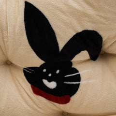 Luxurious Headboard Backrest Cushion with Ruffle Trim - Love Rabbit, Large Backrest Pillow, Princess-style Crown-Shaped Reading Cushion, Perfect for Bedroom/Sofa/Chair/Home Decor