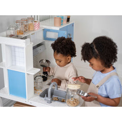 Plum Penne Pantry Wooden Corner Kitchen with Fridge - Berry Blue (3+ Years)