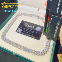 Authentic 925 Silver moissanite Cuban Chain | High-End Streetwear Item, Elegant Style, 18K Gold Plated for Valentine'S Day