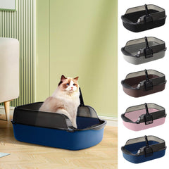 Extra Large Open Cat Litter Tray High Sided Deep Jumbo Rim Pan Box Loo Toilet Large Open Cat Litter Tray High Sided Deep Jumbo Pan Box Loo Toilet Cat Centre Extra Large High-Sided Cat Litter Box - Semi-Enclosed Design with High Walls for Cats & Rabbits, E