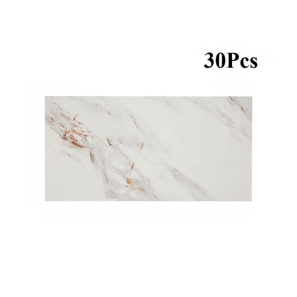 10/20/30/40 Pack Luxury Marble Effect Self-adhesive Floor Tiles 60x30cm, 2mm Thicken Vinyl Flooring Tiles Wall Stickers, Removable PVC Wall Decals, Suitable for Living Room, Bedroom, Kitchen Backsplashes, Bathroom, Office, Background Walls, Easy To Instal