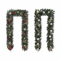9 Ft Pre-Lit Christmas Artificial Garland with Twinkling LED Lights
